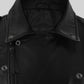 Marlon Brando The Wild One Black Biker Leather Jacket – close-up detail of hardware and pockets