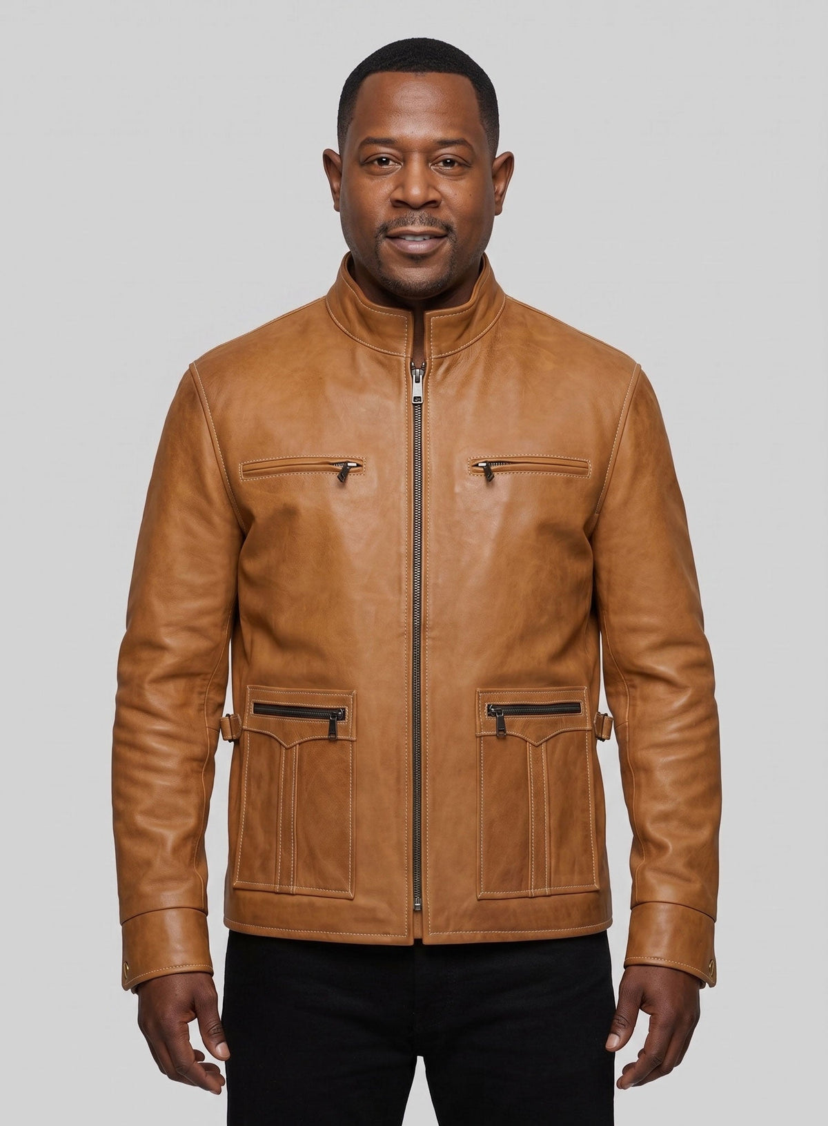 Martin Lawrence Tan Leather Jacket – worn look