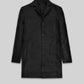 Martin Lawrence Black Leather Trench Coat – front view
