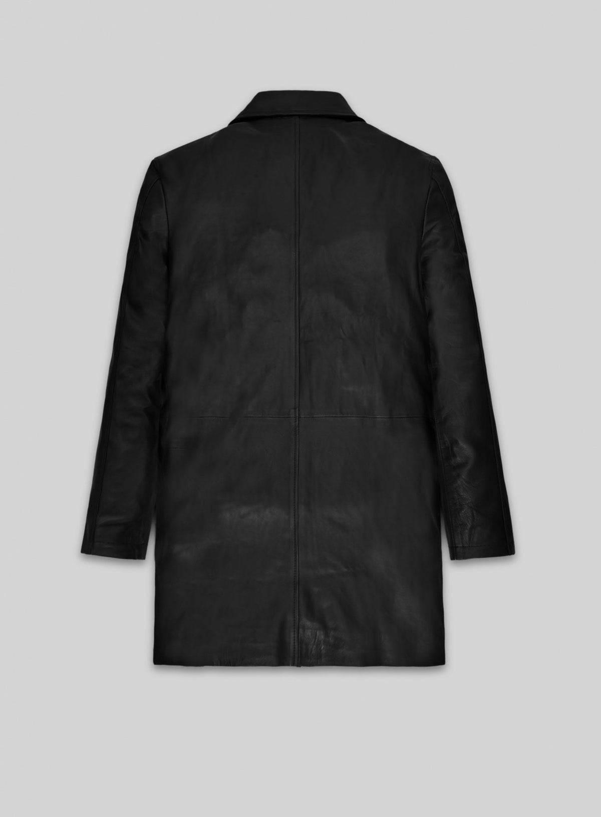 Martin Lawrence Black Leather Trench Coat – back view