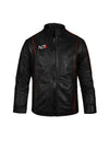 Mass Effect 3 N7 Kids Black Faux Leather Jacket front view