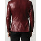 Mateo Men Maroon Premium Leather Blazer