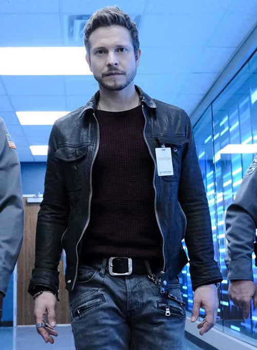 Matt Czuchry The Resident Black Leather Jacket – Matt Czuchry celebrity photo in The Resident