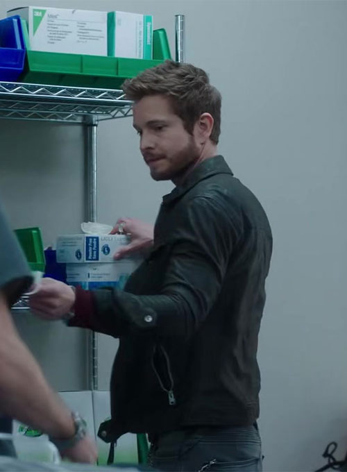 Matt Czuchry The Resident Black Leather Jacket – Matt Czuchry wearing the look, photo 3