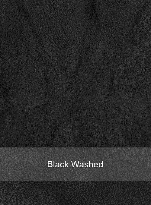 Matt Czuchry The Resident Black Leather Jacket – leather colour swatch