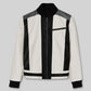 Matthew Broderick Ferris Bueller's Day Off Black and White Leather Jacket – front view