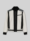 Matthew Broderick Ferris Bueller's Day Off Black and White Leather Jacket – front view
