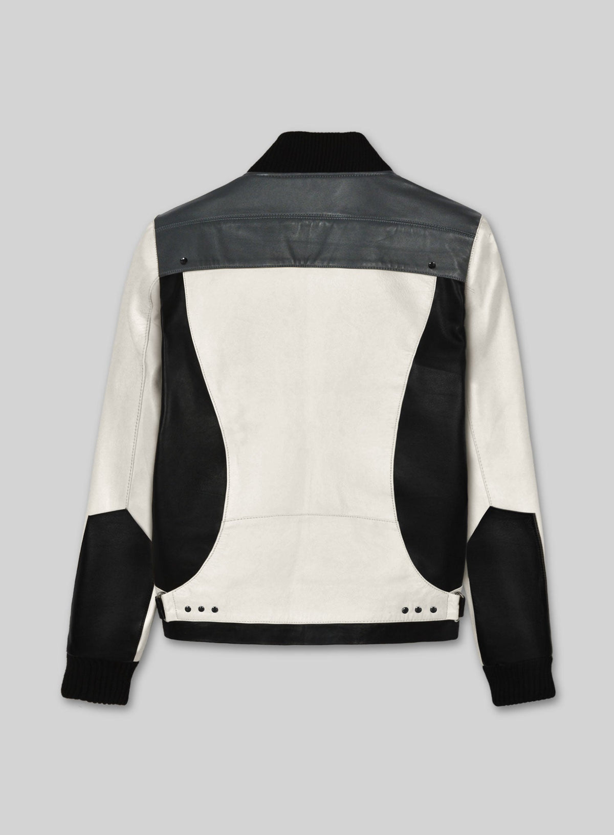 Matthew Broderick Ferris Bueller's Day Off Black and White Leather Jacket – back view