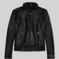Meagan Good Black Leather Jacket – front view
