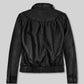 Meagan Good Black Leather Jacket – back view