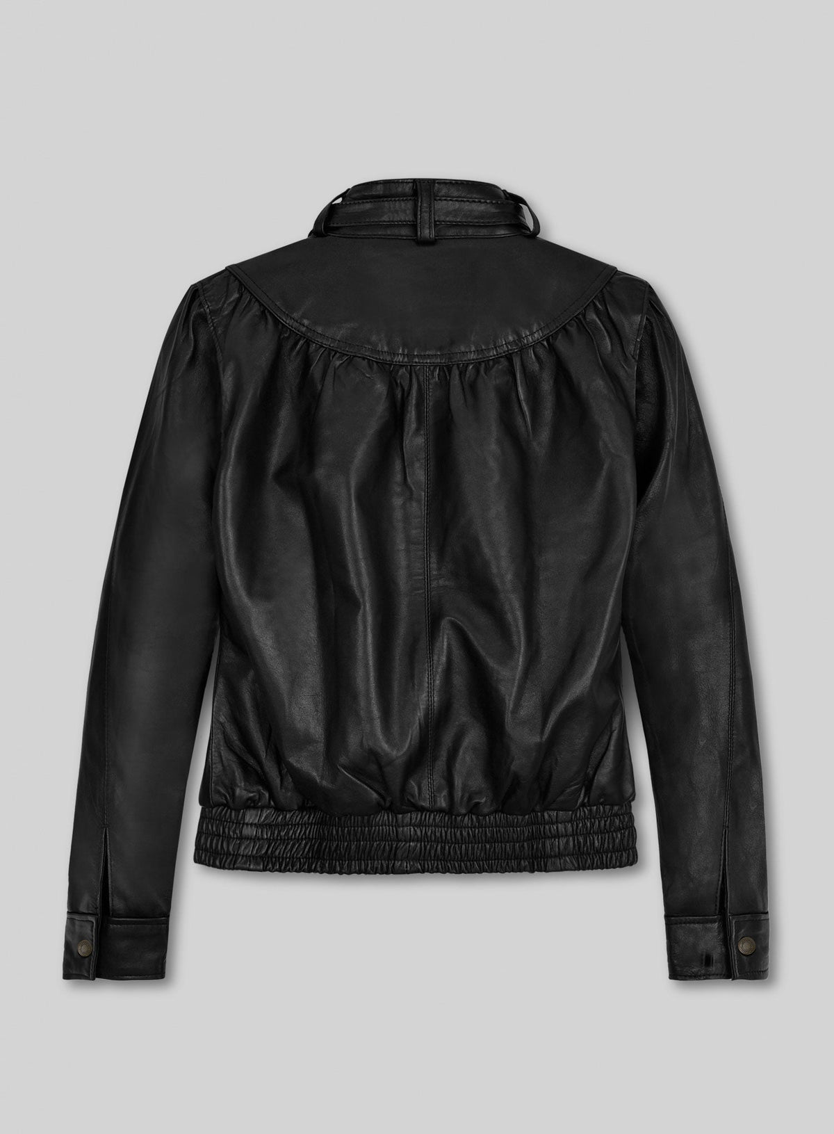 Meagan Good Black Leather Jacket – back view