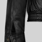 Meagan Good Black Leather Jacket – close-up and worn views