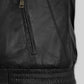 Meagan Good Black Leather Jacket – close-up and worn views