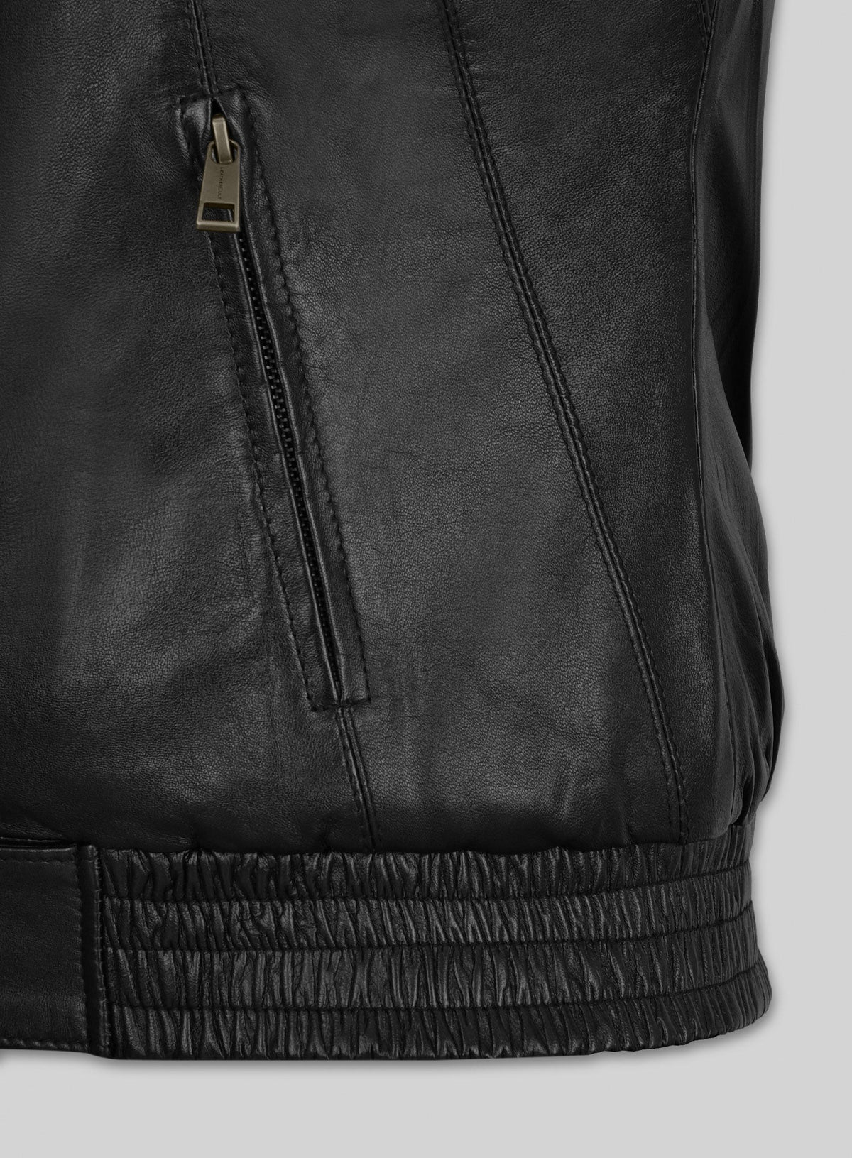 Meagan Good Black Leather Jacket – close-up and worn views