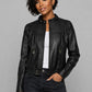 Meagan Good Black Leather Jacket – full product view