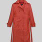Megan Fox Red Leather Long Coat – front view