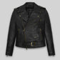 Meghan Markle Black Biker Leather Jacket – front view