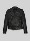 Meghan Markle Black Biker Leather Jacket – front view