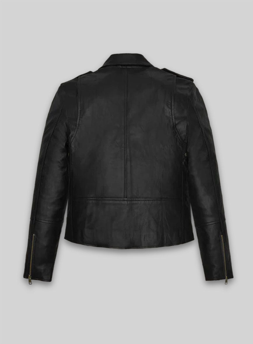 Meghan Markle Black Biker Leather Jacket – full product view