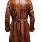 Men Vintage Brown Leather Coat – Long Leather Coat