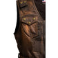 Men’s Vintage Brown Military Leather Vest