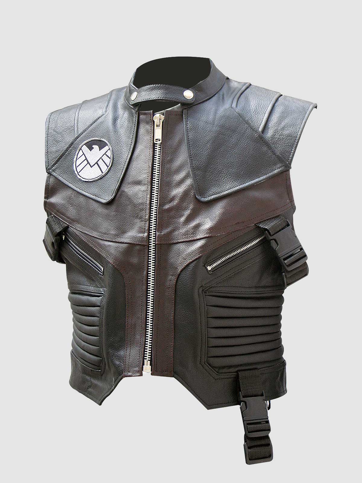 Black &amp; Brown Motorcycle Vest