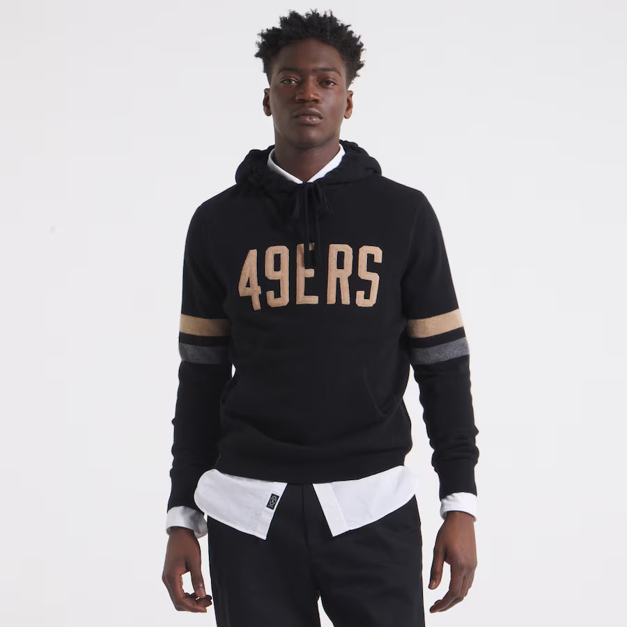 San Francisco 49ers x Todd Snyder Cashmere Hoodie Sweater – Black Pullover (Recreated Edition)