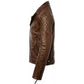 Men's Distressed Brown Genuine Leather Cafe Racer Biker Jacket