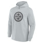 Pittsburgh Steelers FELT Gray Pullover Hoodie (Recreated Edition)