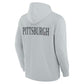 Pittsburgh Steelers FELT Gray Pullover Hoodie (Recreated Edition)