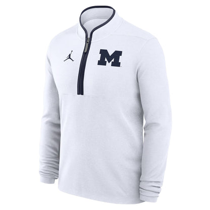 Men's Jordan Brand White Michigan Wolverines Victory Half-Zip Sweatshirt