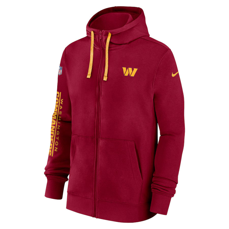 Washington Commanders Black &amp; Gray Zip-Up Hoodie (Recreated Edition)