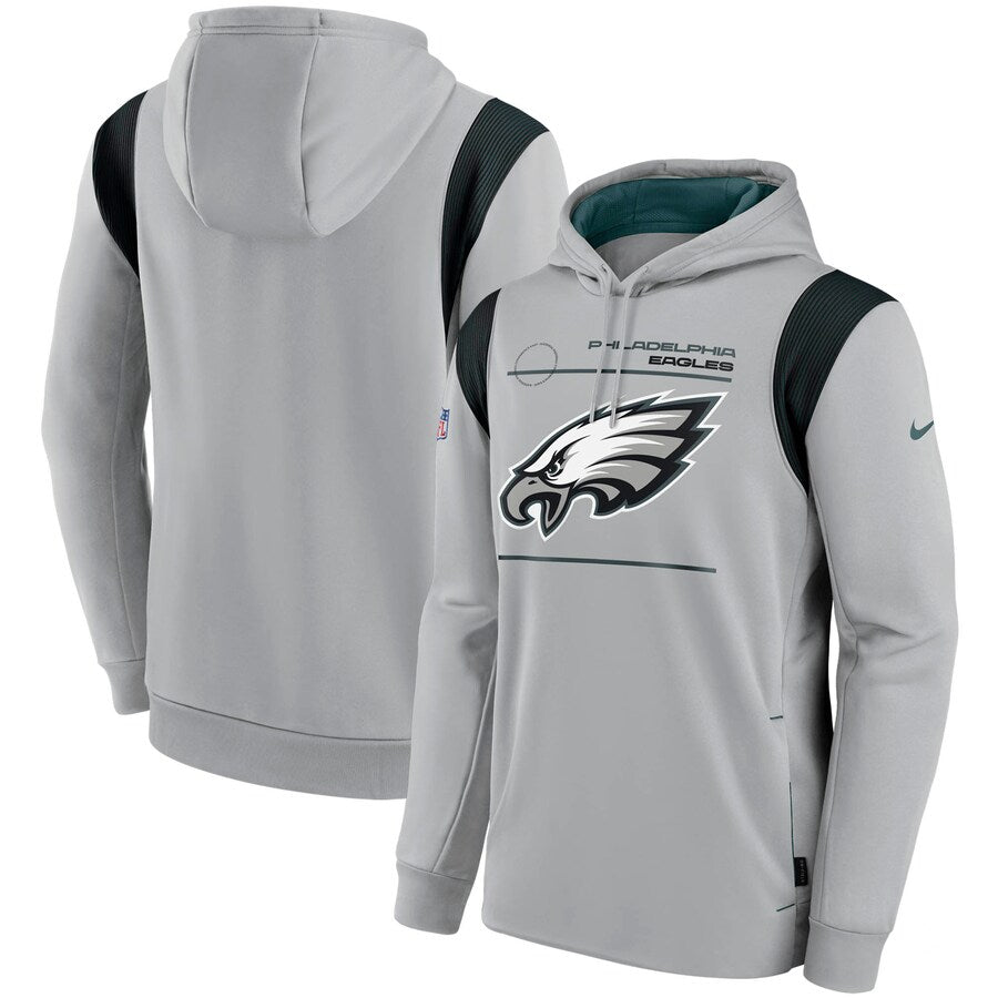 Nike Philadelphia Eagles Grey Logo Pullover Hoodie Recreated Edition