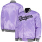 Men's Los Angeles Dodgers Starter Purple Cross Bronx Fashion Satin Full-Snap Varsity Jacket