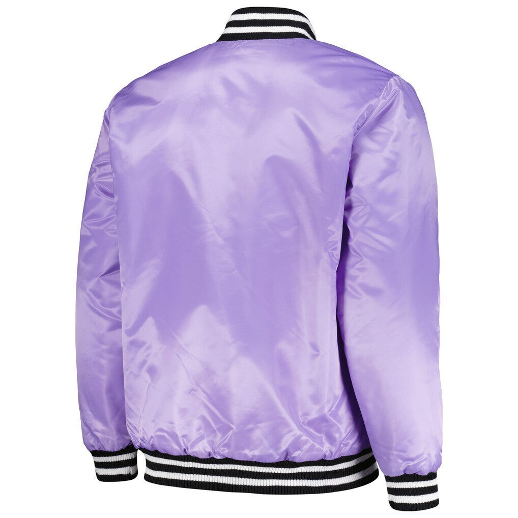Men's Los Angeles Dodgers Starter Purple Cross Bronx Fashion Satin Full-Snap Varsity Jacket