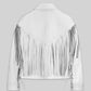 Mia Sarapochiello Ferris Bueller's Day Off White Leather Jacket – back view