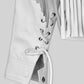 Mia Sarapochiello Ferris Bueller's Day Off White Leather Jacket – close-up and worn views