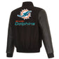 Miami Dolphins Black Wool/Leather Varsity Jacket