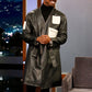 Michael B Jordan Black Leather Long Coat – Michael B Jordan celebrity photo