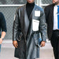 Michael B Jordan Black Leather Long Coat – Michael B Jordan wearing the look, photo 2