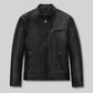 Michael Fassbender New York Black Leather Jacket – front view