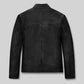 Michael Fassbender New York Black Leather Jacket – back view