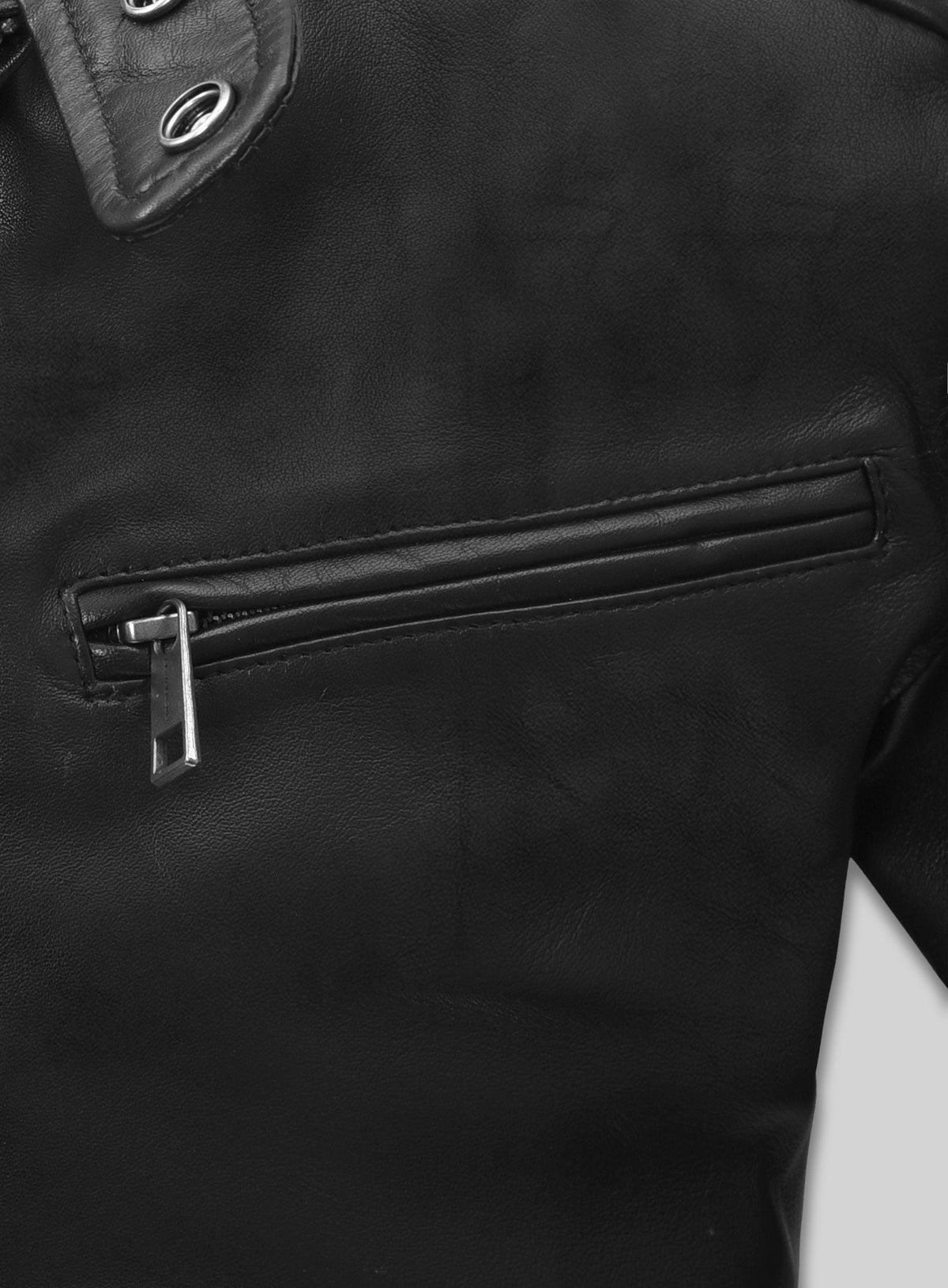 Michael Fassbender New York Black Leather Jacket – full product view