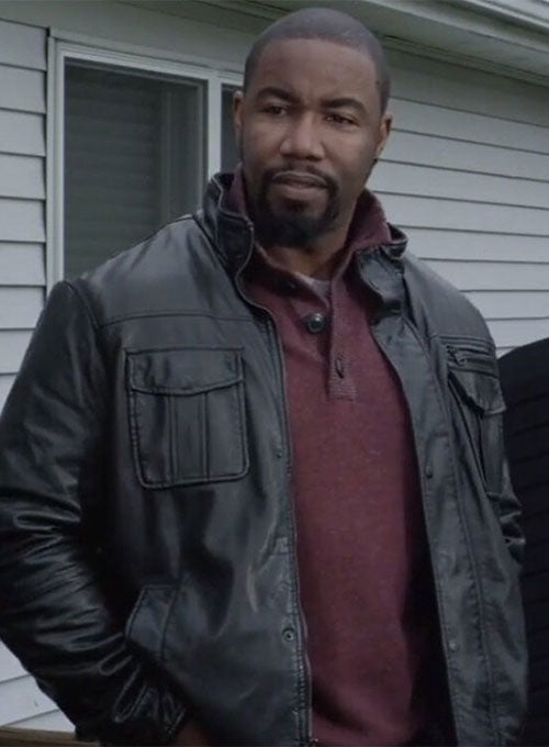 Michael Jai White Chain of Command Black Leather Jacket – celebrity inspiration look