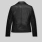 Miley Cyrus Black Leather Jacket – back view