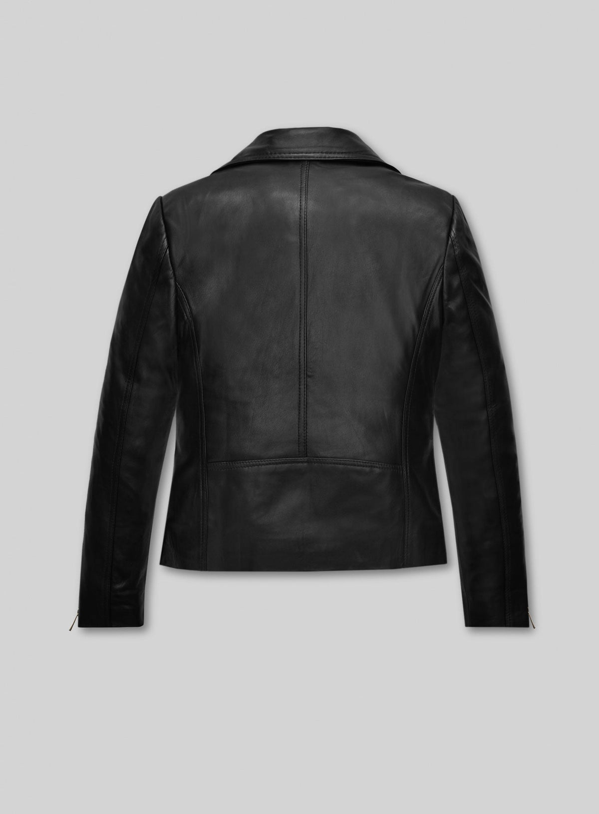 Miley Cyrus Black Leather Jacket – back view