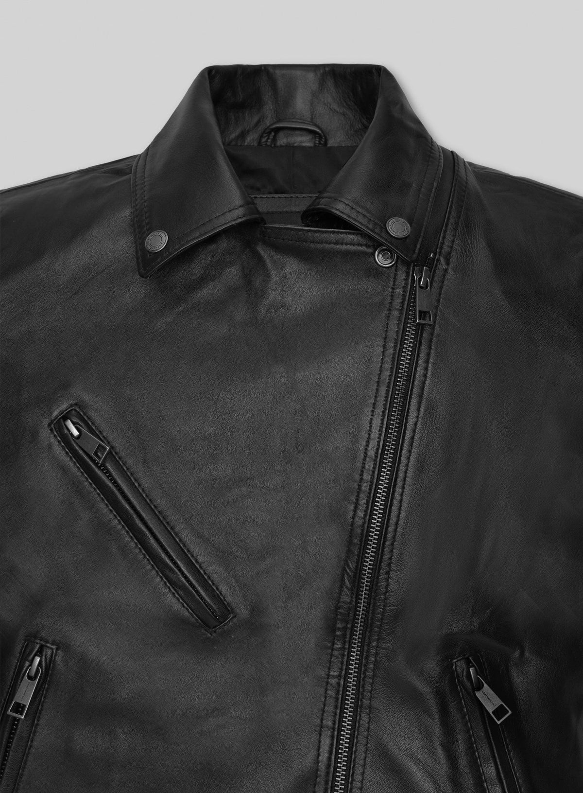 Miley Cyrus Black Leather Jacket – close-up and worn views