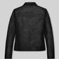 Milla Jovovich Black Leather Jacket – back view