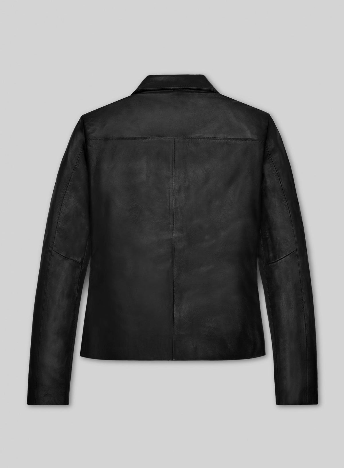 Milla Jovovich Black Leather Jacket – back view