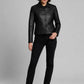 Milla Jovovich Black Leather Jacket – close-up and worn views